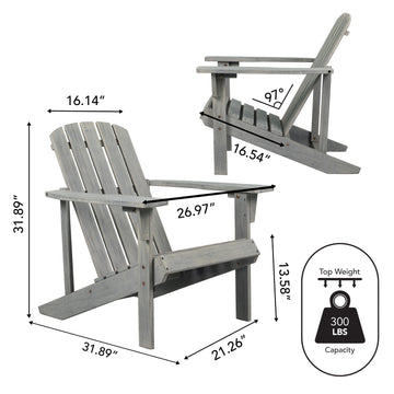 Westport Outdoor Patio Traditional Acacia Wood Adirondack Chair - JONATHAN Y